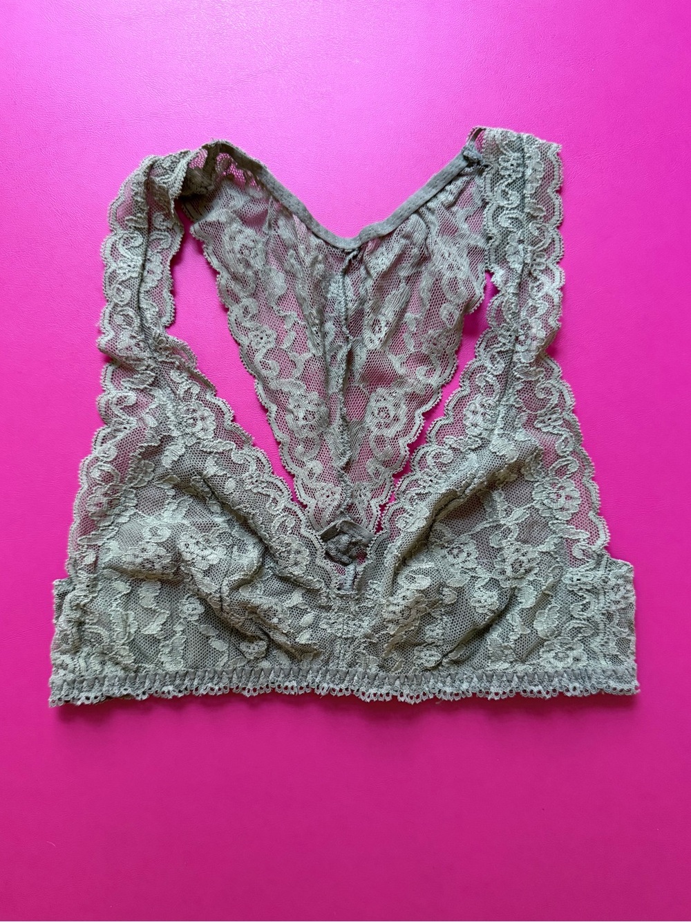 VICTORIA’S SECRET Racerback Bralette Grey Size X-Small / XS Unlined Lightweight